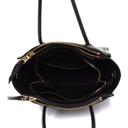 Prada Grained Calfskin Monochrome Top Handle Tote Black 5 of 10