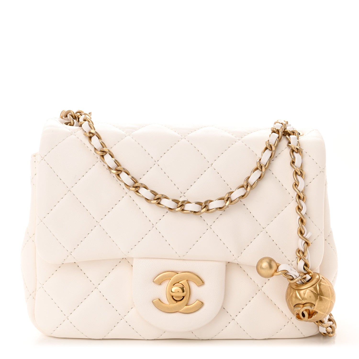 Chanel Lambskin Quilted Mini Pearl Crush Flap White 1 of 10