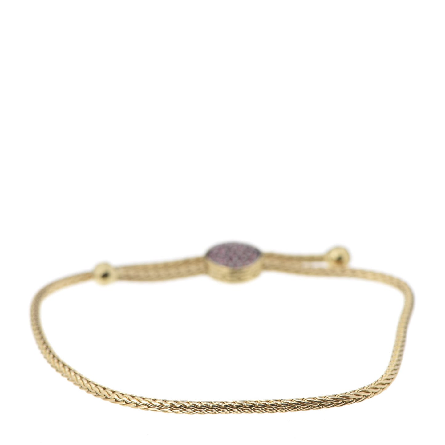 18K Yellow Gold Pink Spinel Classic Chain Station Bracelet