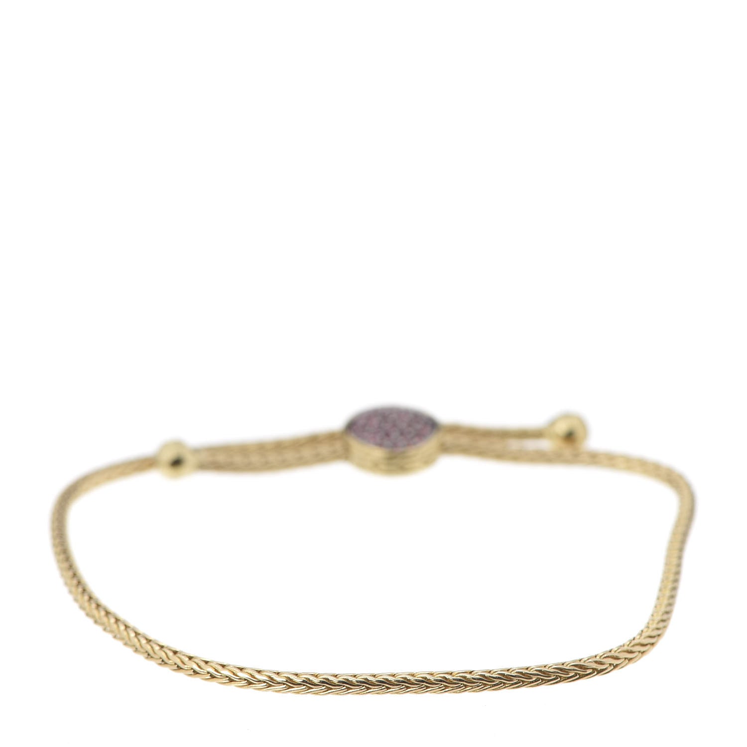 John Hardy 18K Yellow Gold Pink Spinel Classic Chain Station Bracelet 3 of 4