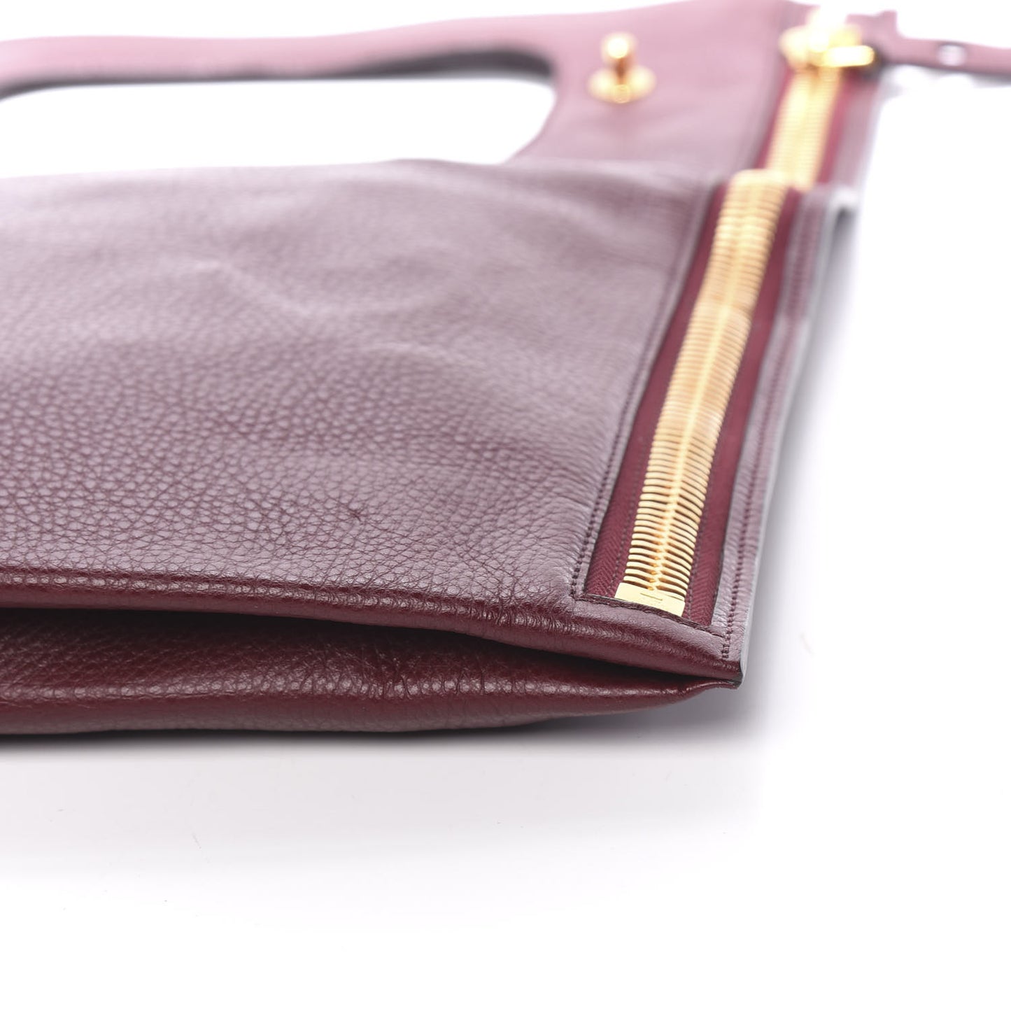 Ramskin Large Alix Padlock Zip Shoulder Bag Wine