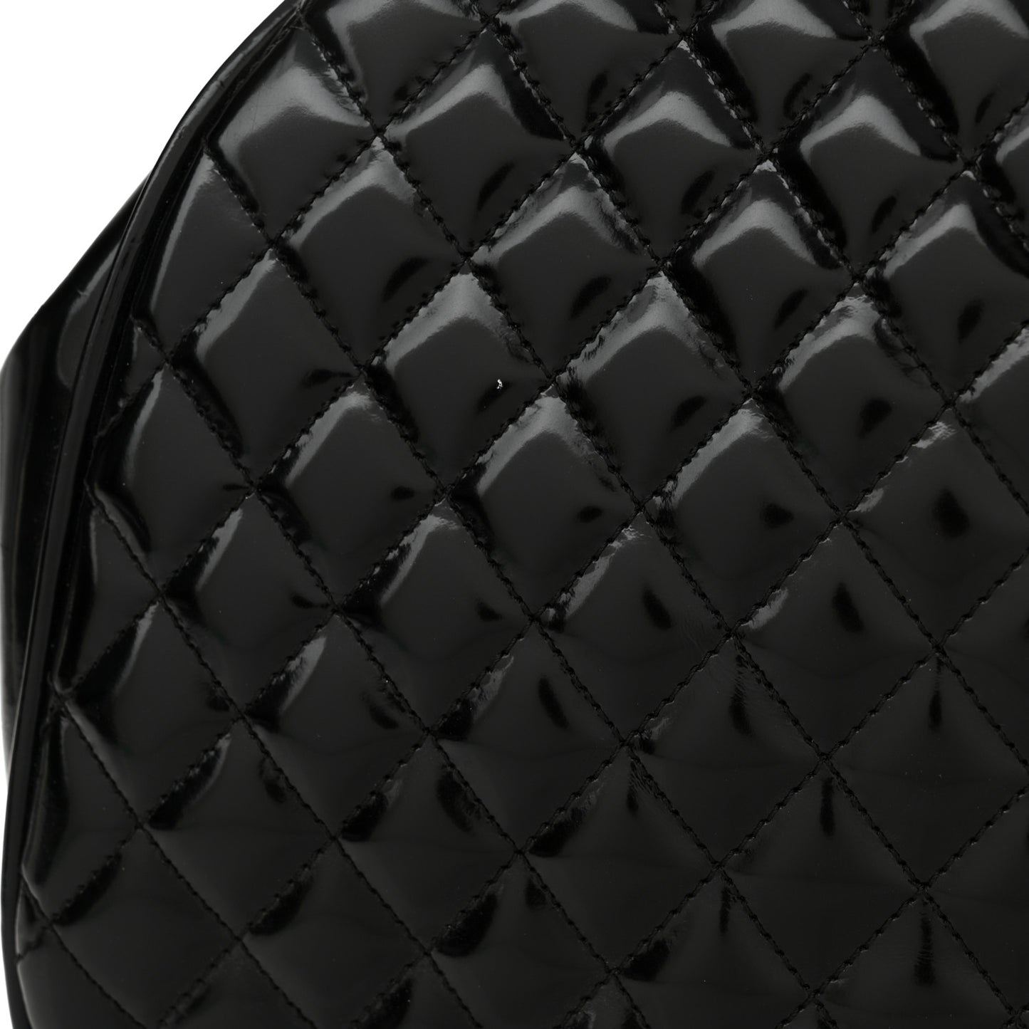 Glazed Calfskin Quilted Mademoiselle Large Frame Bag Black
