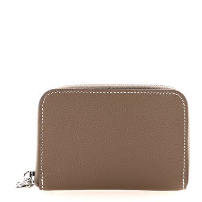 Hermes Evercolor Zipengo Chaine D'Ancre Compact Card Holder Etoupe 1 of 7
