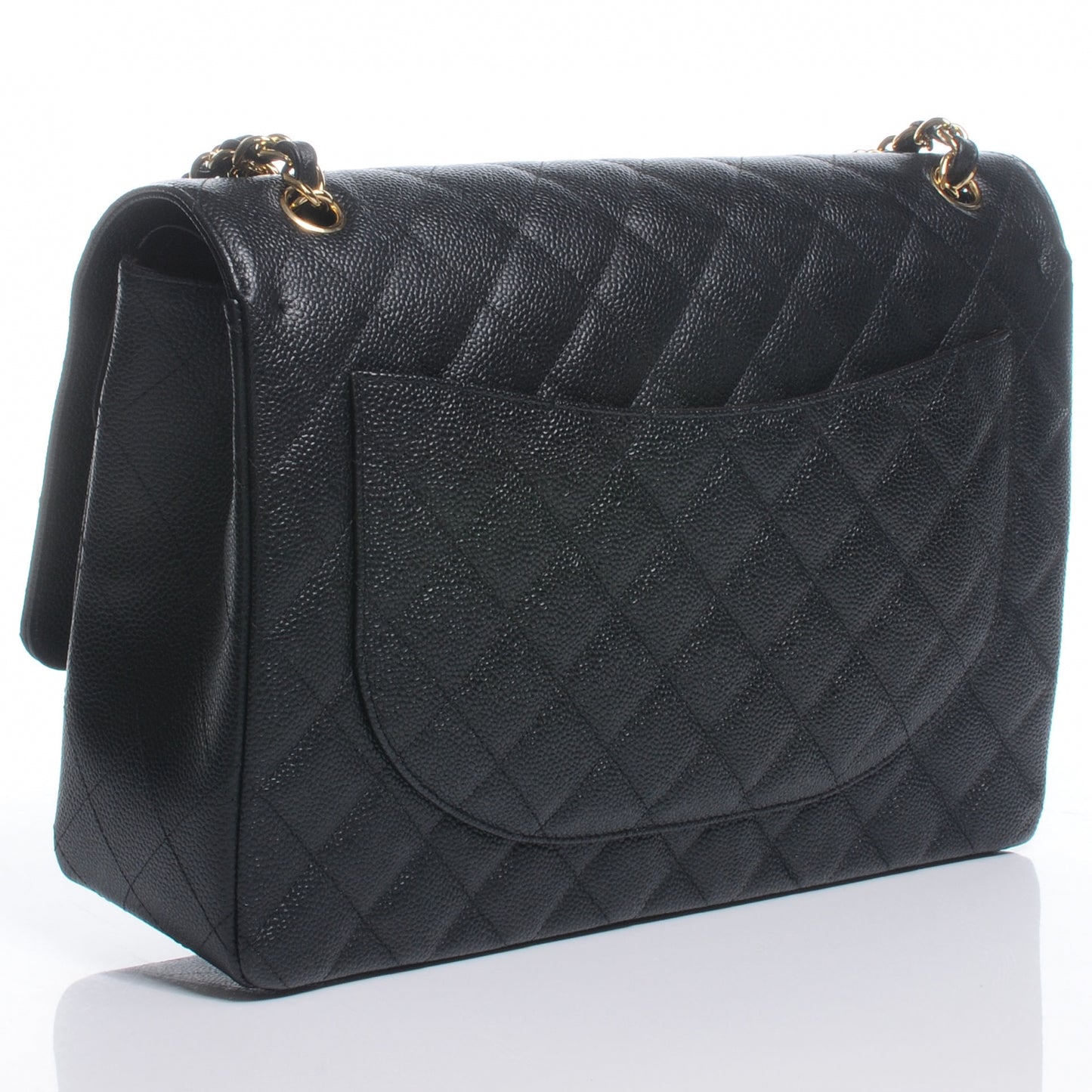 Caviar Quilted Maxi Double Flap Black