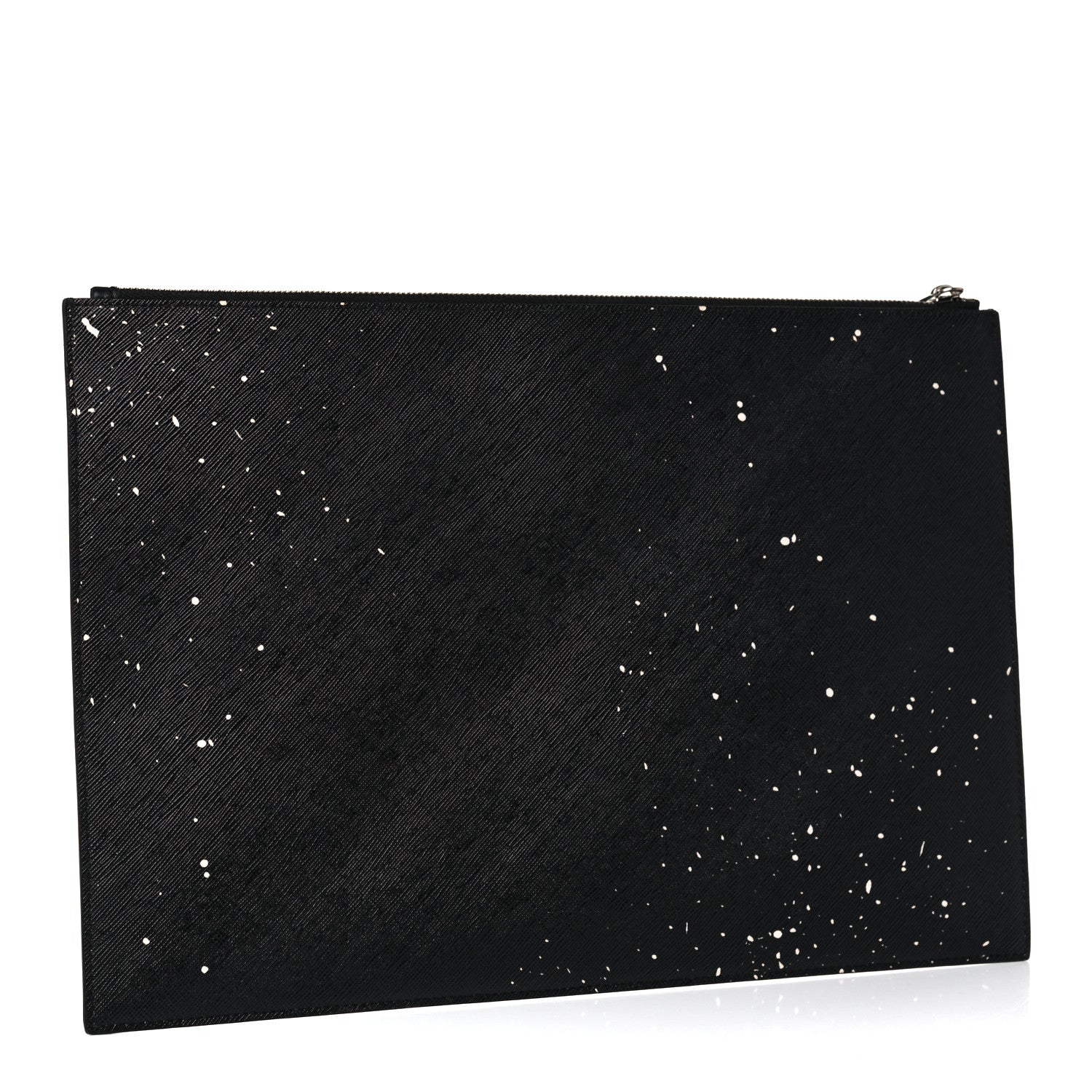 Givenchy Textured Coated Canvas Iconic Paint Splatter Prints Flat Medium Clutch Bag Black 3 of 9