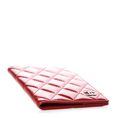 Chanel Patent Calfskin Quilted Passport Holder Red 4 of 8