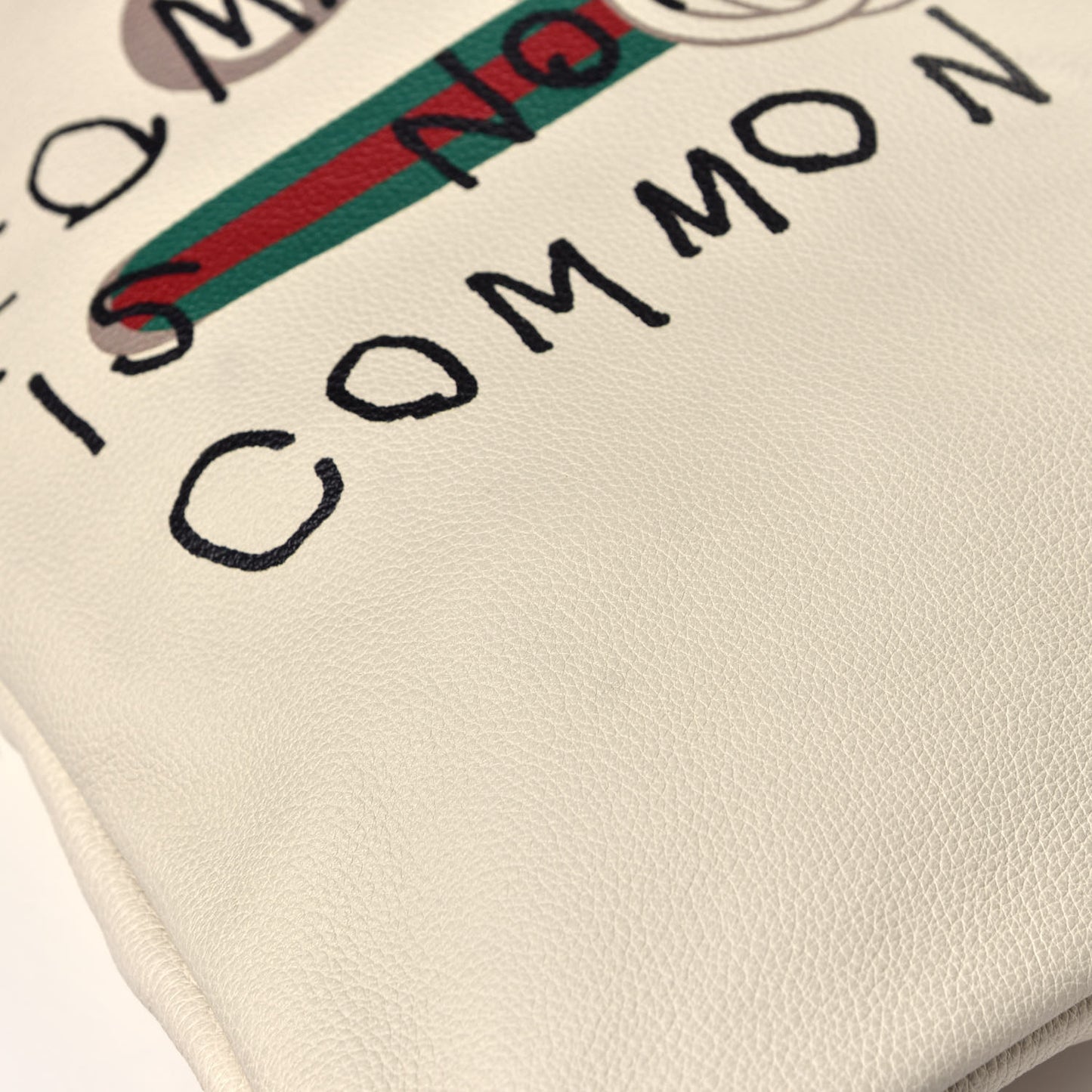 Calfskin Coco Capitan Logo Drawstring Backpack Mystic White