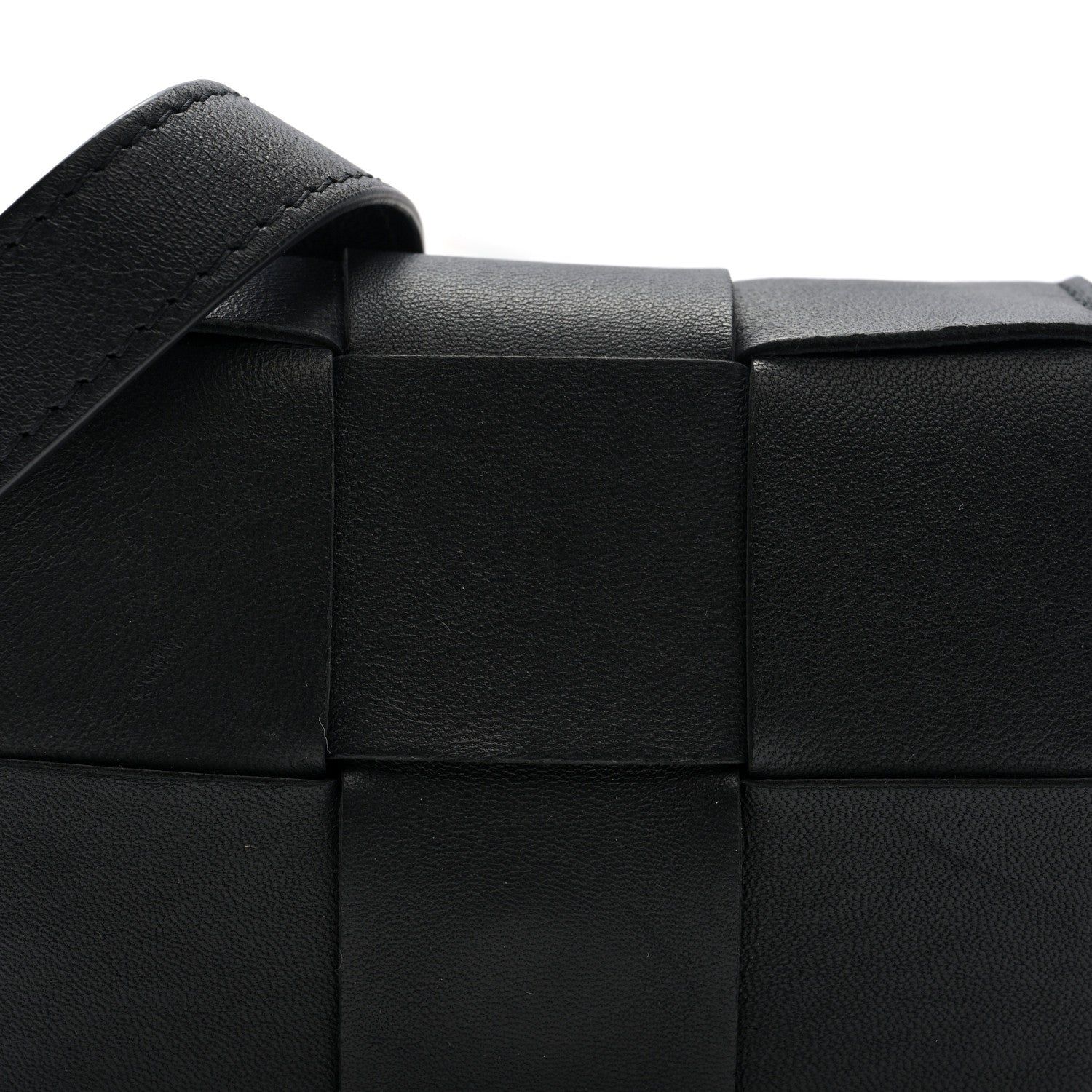 Bottega Veneta Lambskin Maxi Intrecciato Extra Mini Cassette Crossbody Bag Black 7 of 9