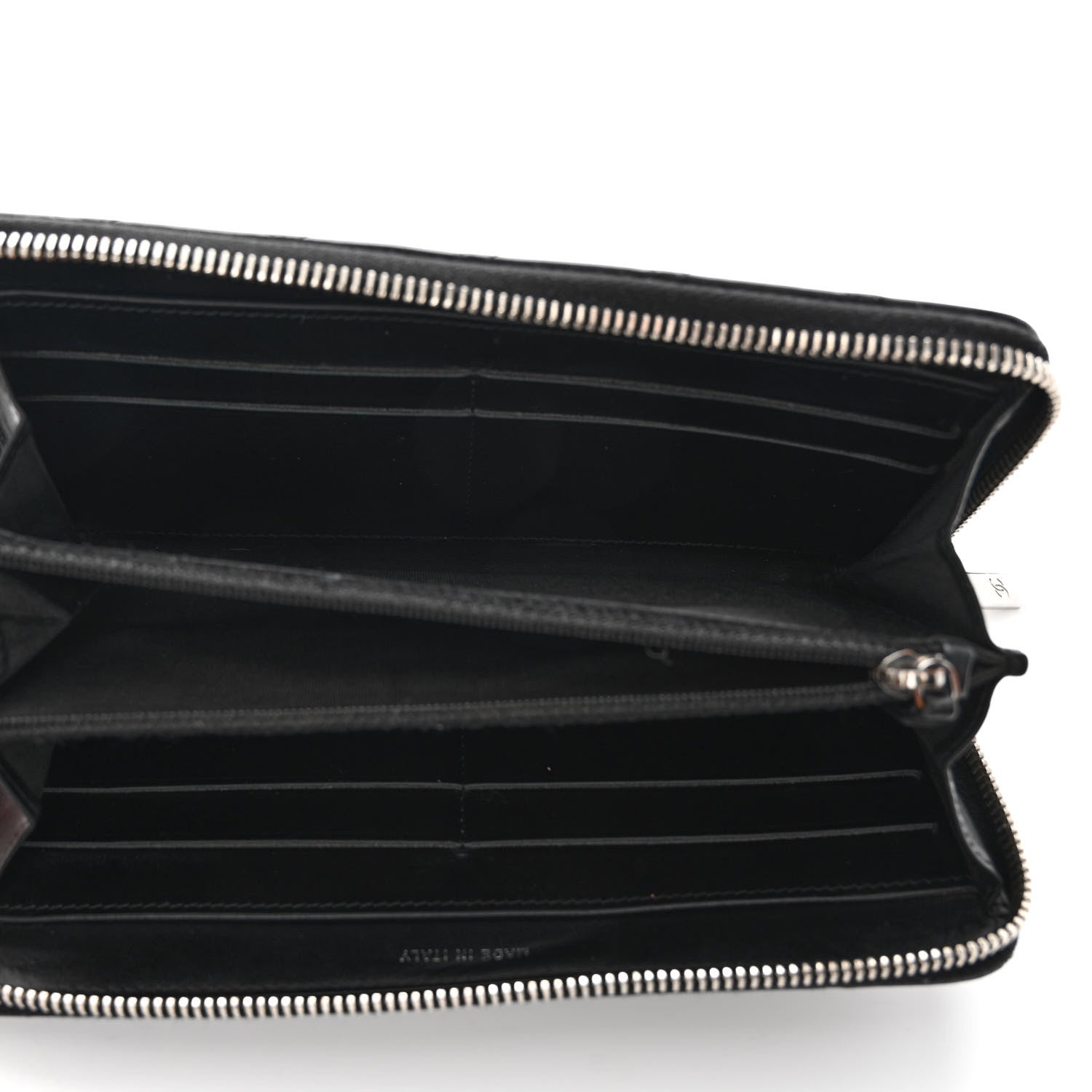 Chanel Patent Quilted Zip Around Wallet Black 5 of 11