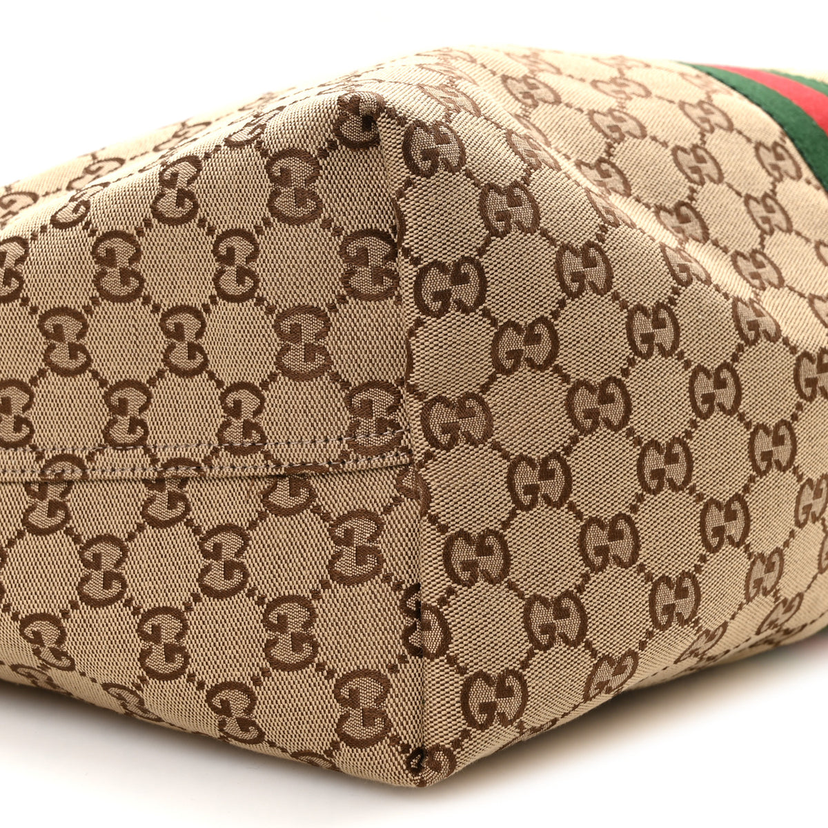 Gucci GG Monogram Web Large Giglio Tote Beige Brown 9 of 10