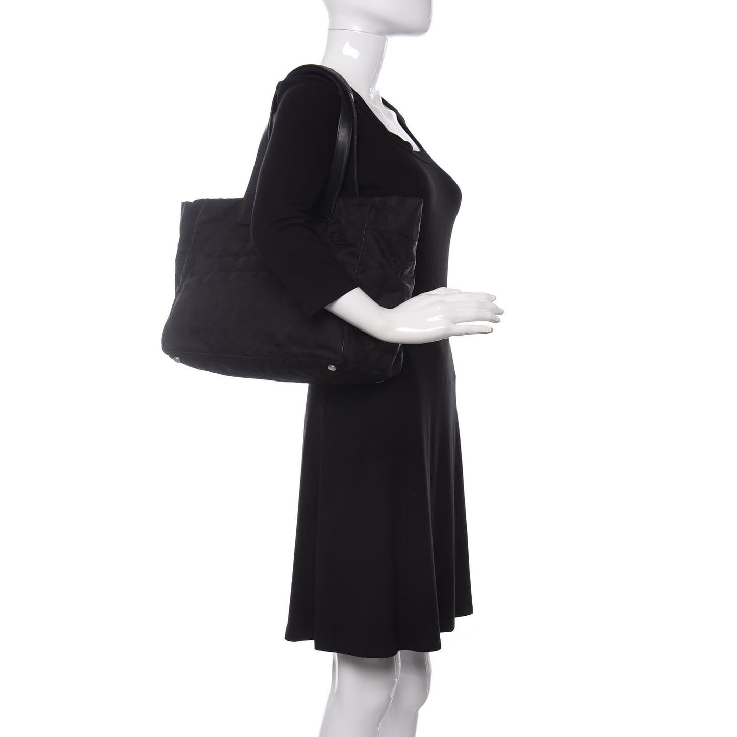 Nylon Large Travel Tote Black