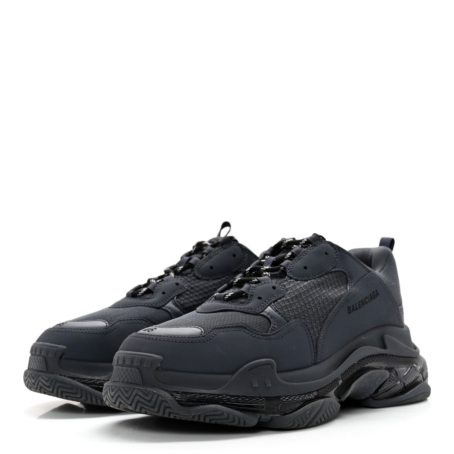 Balenciaga Fabric Mesh Mens Triple S Sneakers 46 Grey 4 of 13