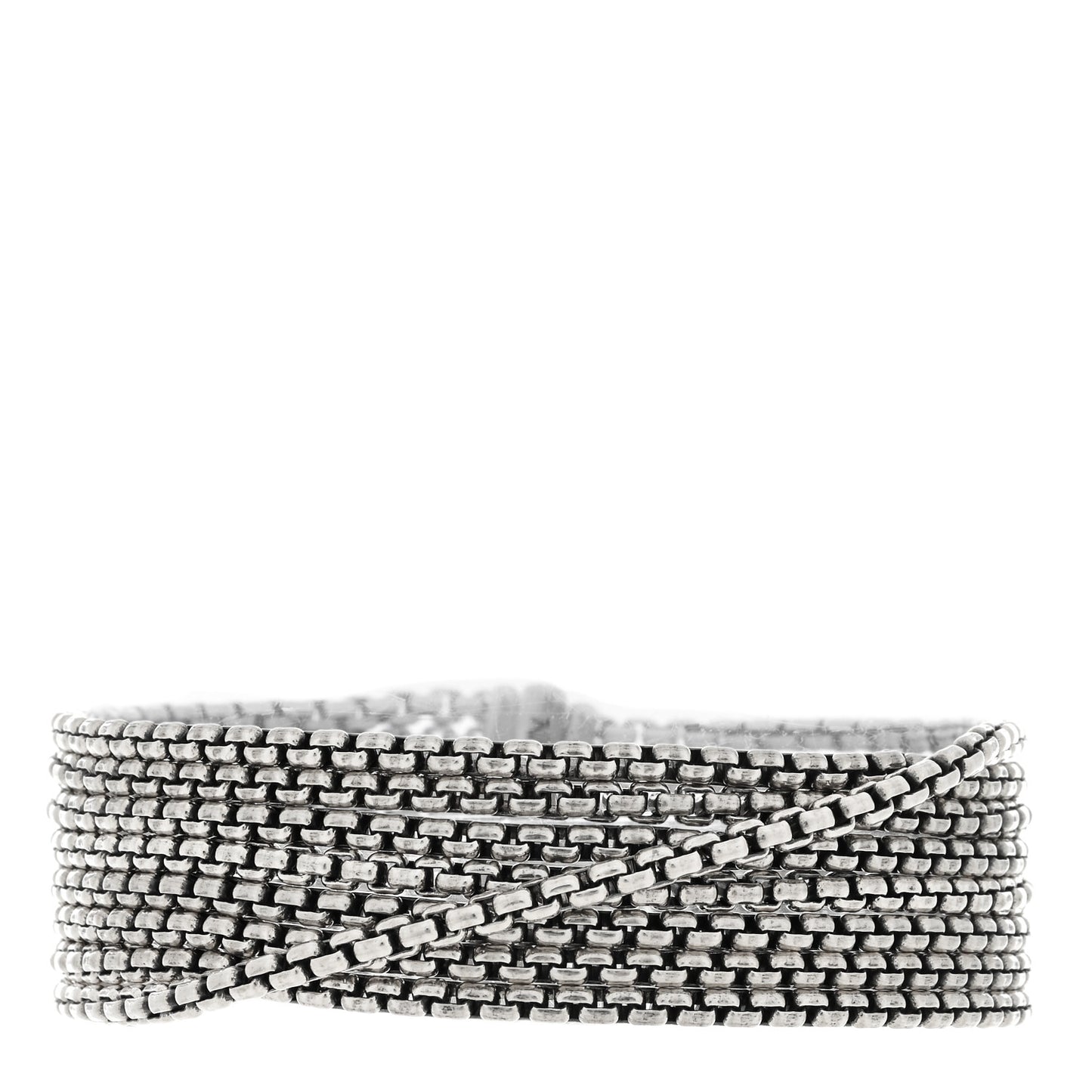 Sterling Silver Eight-Row Box Chain Bracelet