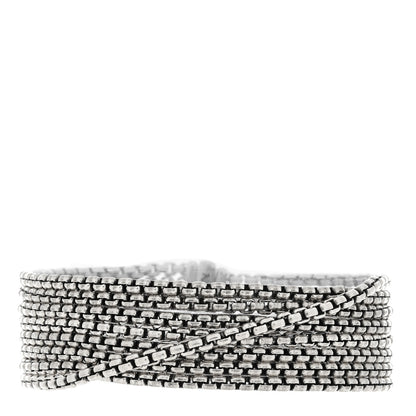David Yurman Sterling Silver Eight-Row Box Chain Bracelet 1 of 3
