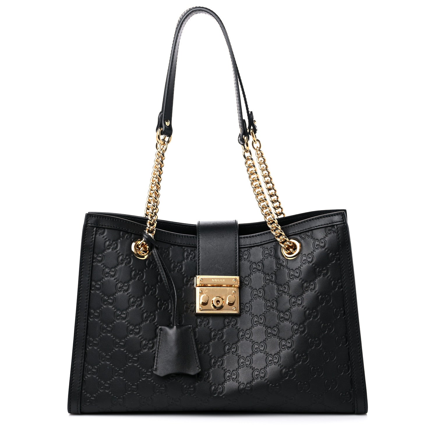 Gucci Guccissima Medium Padlock Tote Black 1 of 13