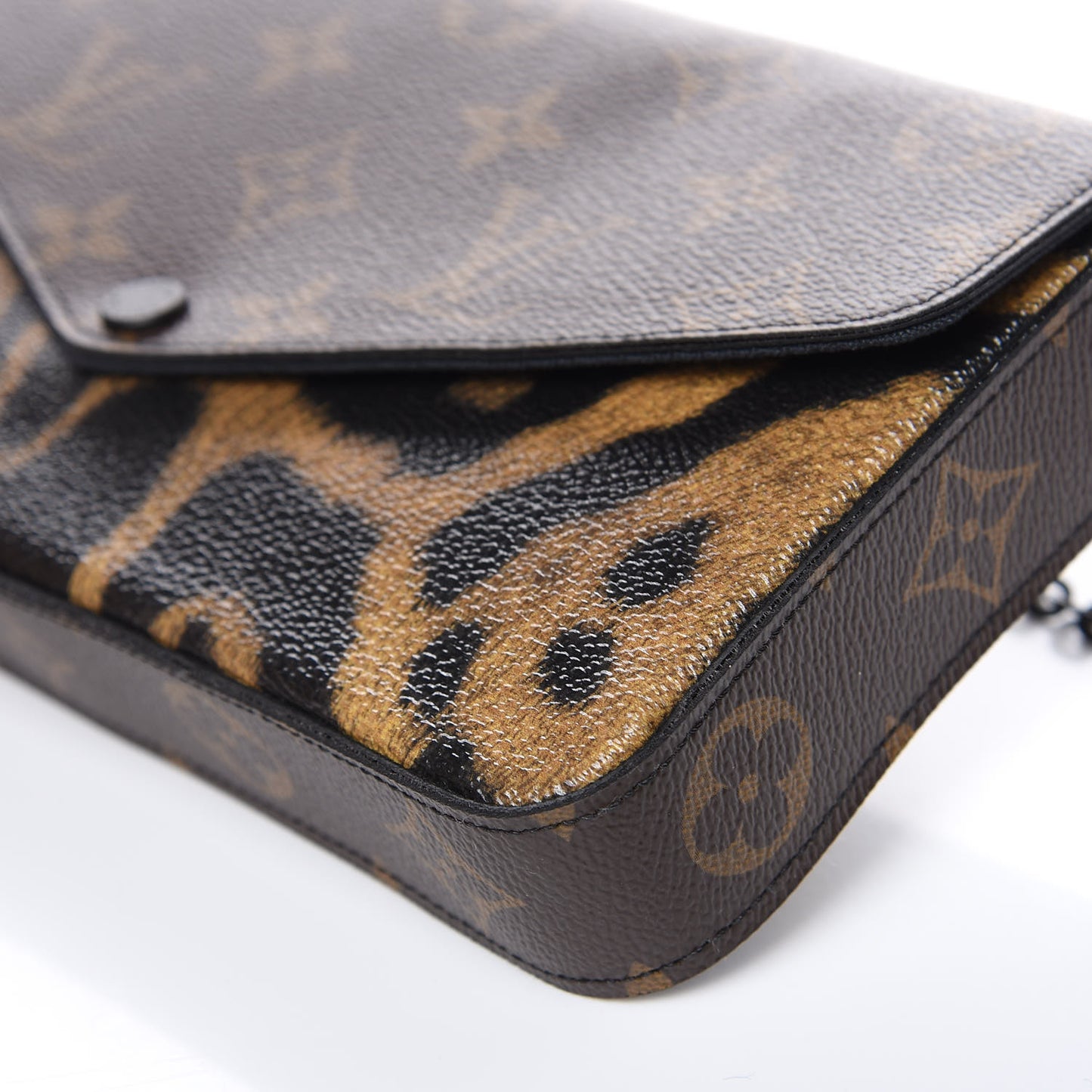 Monogram Animal Print Pochette Felicie Chain Wallet