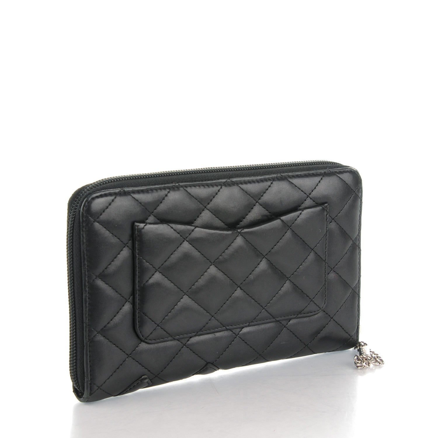 Chanel Calfskin Cambon Zip Around Organizer Wallet Black 3 of 10