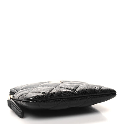 Chanel Caviar Quilted Zip Card Holder Wallet Black 4 of 8