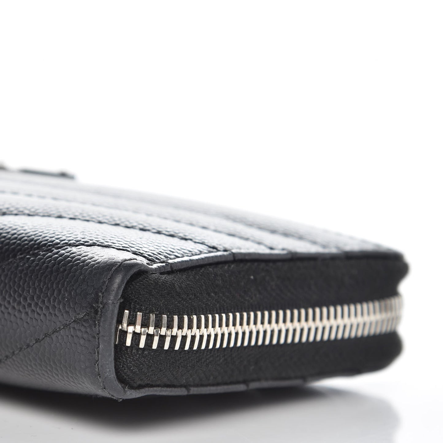 Grain De Poudre Matelasse Chevron Monogram Zip Around Wallet Black