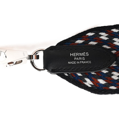 Hermes Toile Swift 50mm Sangle ZigZag Shoulder Strap Black White Deep Blue 3 of 5