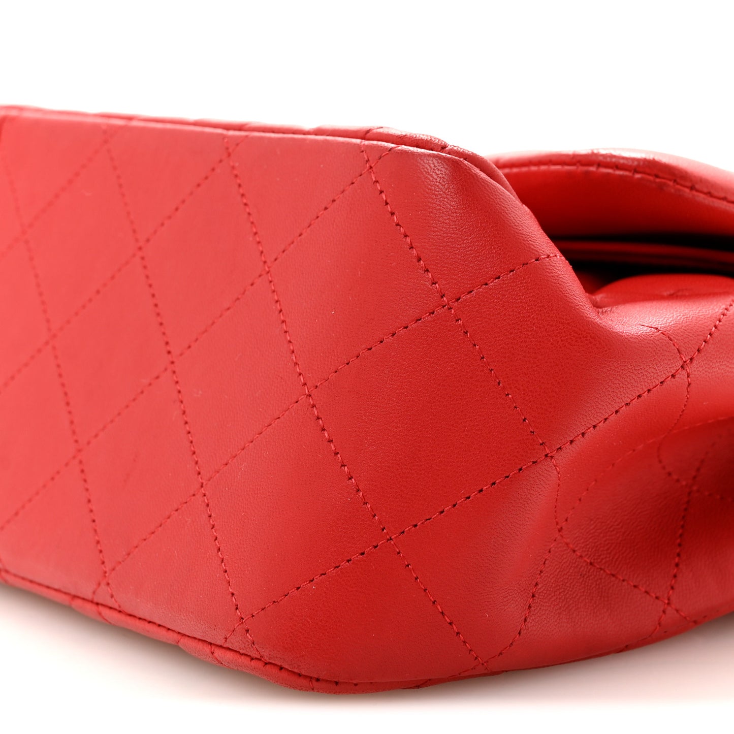Lambskin Quilted Jumbo Double Flap Red