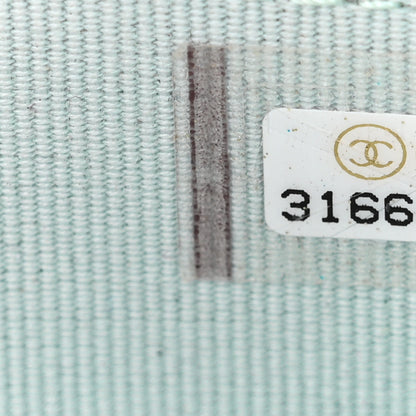 Chanel Calfskin Quilted Mini Maxi Pearls Wallet On Chain WOC Light Blue 7 of 10