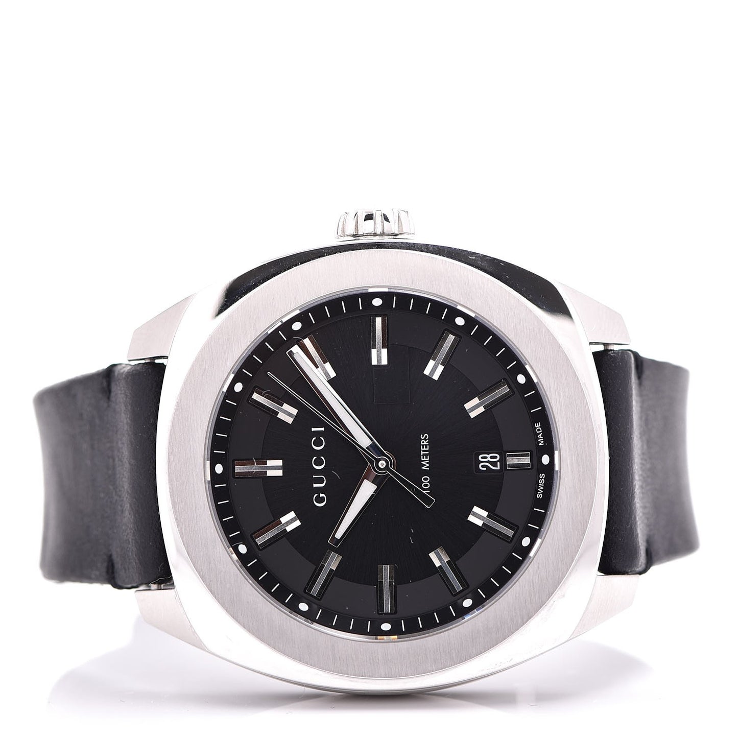 Stainless Steel Calfskin 44mm GG2570 Toscano Quartz Watch Black
