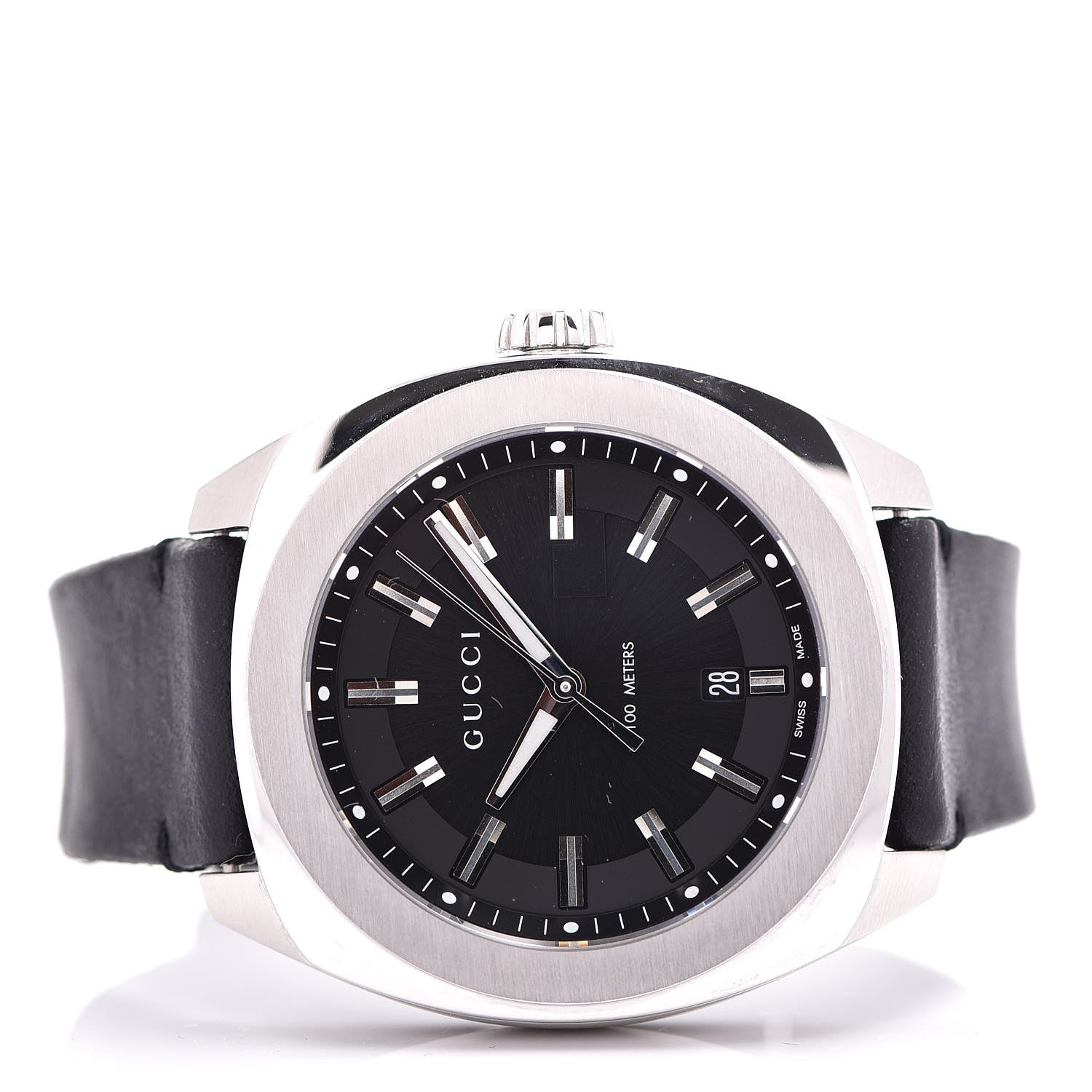 Gucci Stainless Steel Calfskin 44mm GG2570 Toscano Quartz Watch Black 3 of 9