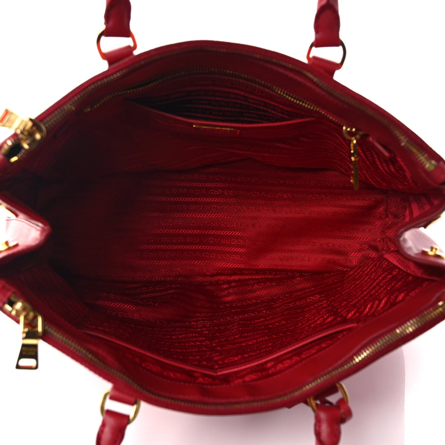 Prada Saffiano Lux Large Galleria Double Zip Tote Fuoco 5 of 11