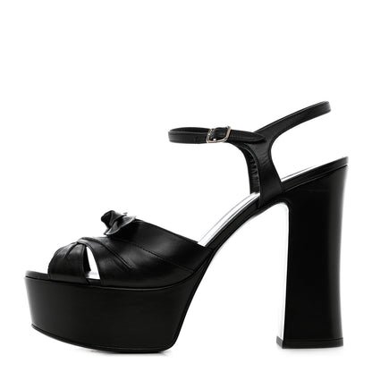 Saint Laurent Goatskin Candy 80 Platform Sandals 39.5 Black 1 of 9