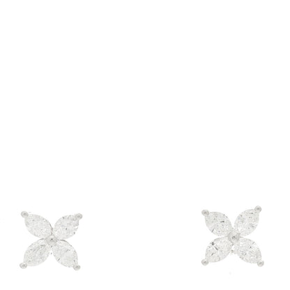 Tiffany Platinum Diamond .64ct Small Victoria Earrings 1 of 6