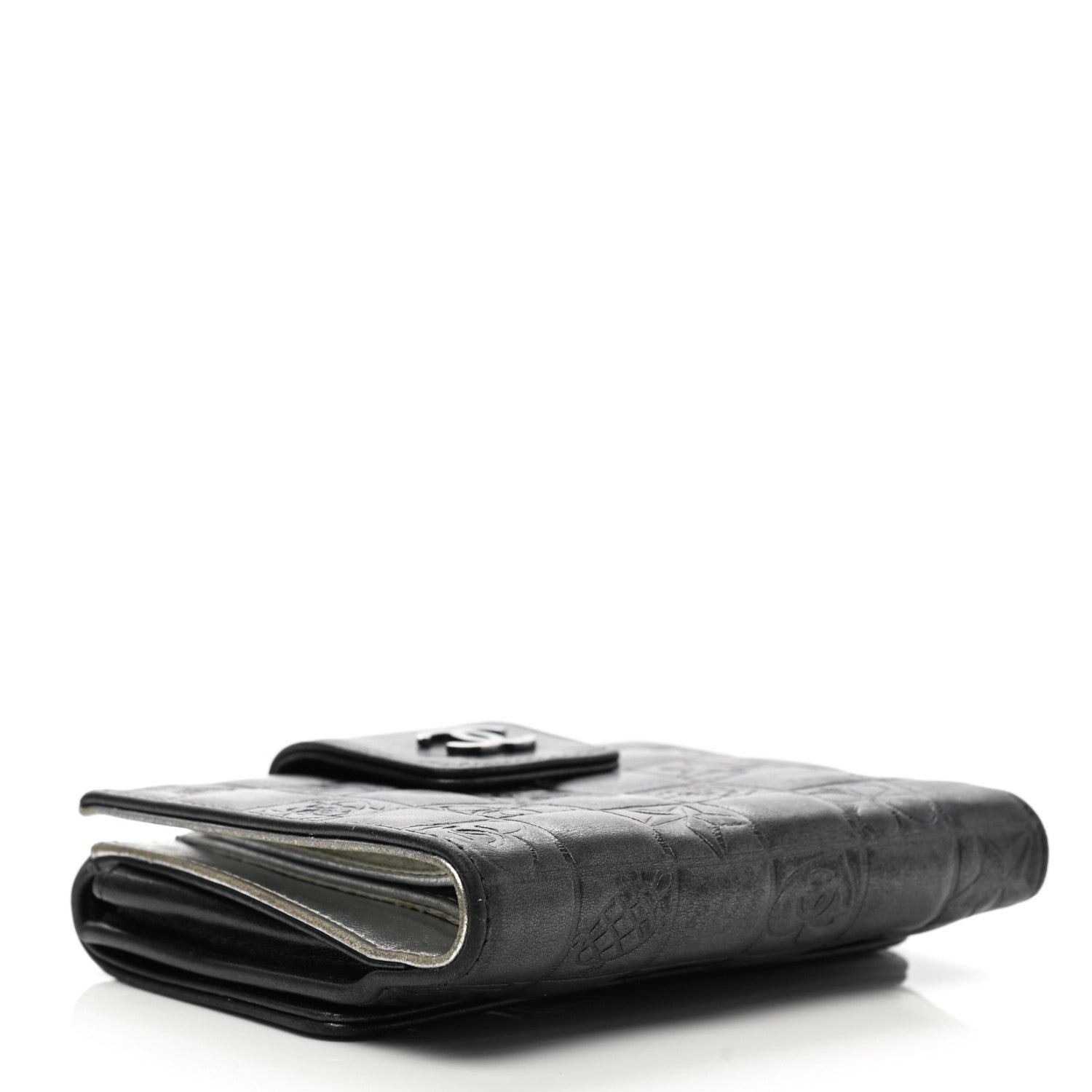 Chanel Metallic Lambskin Precious Symbols French Wallet Dark Silver 4 of 12
