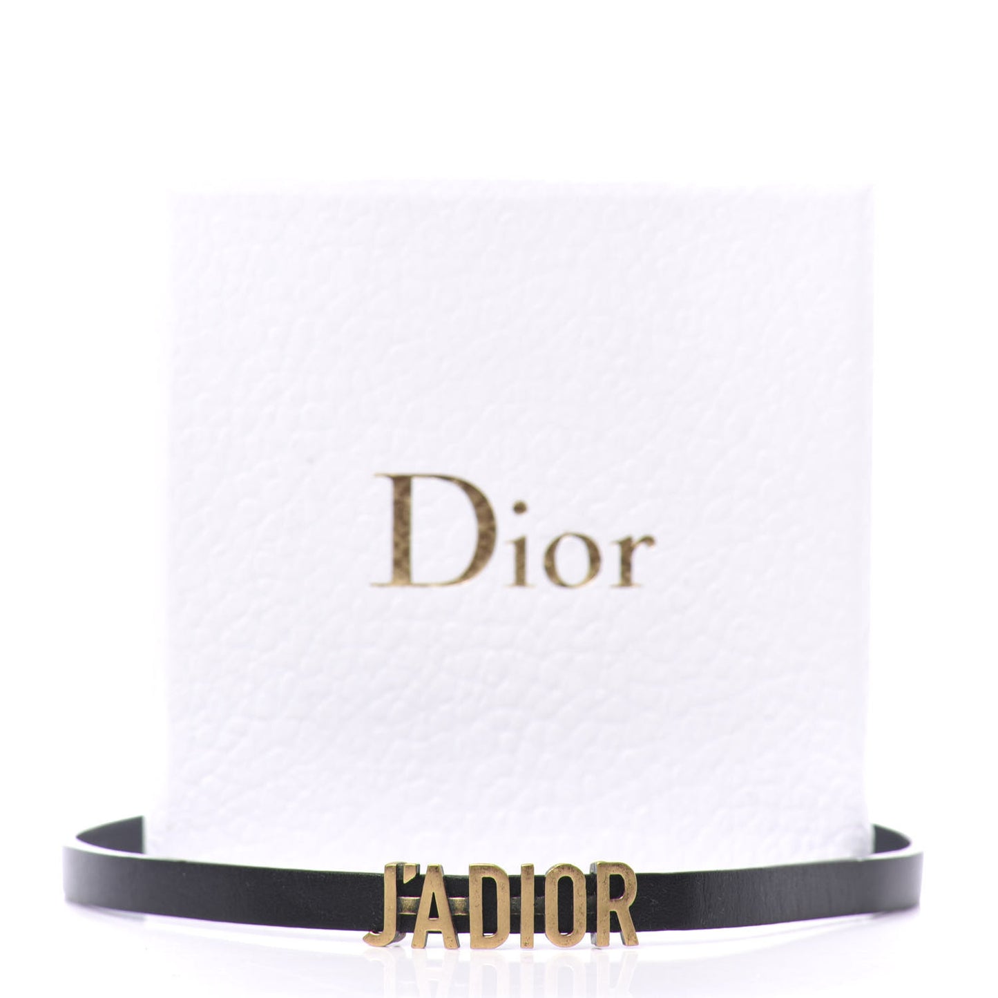 Calfskin J'Adior Logo Choker Necklace Black