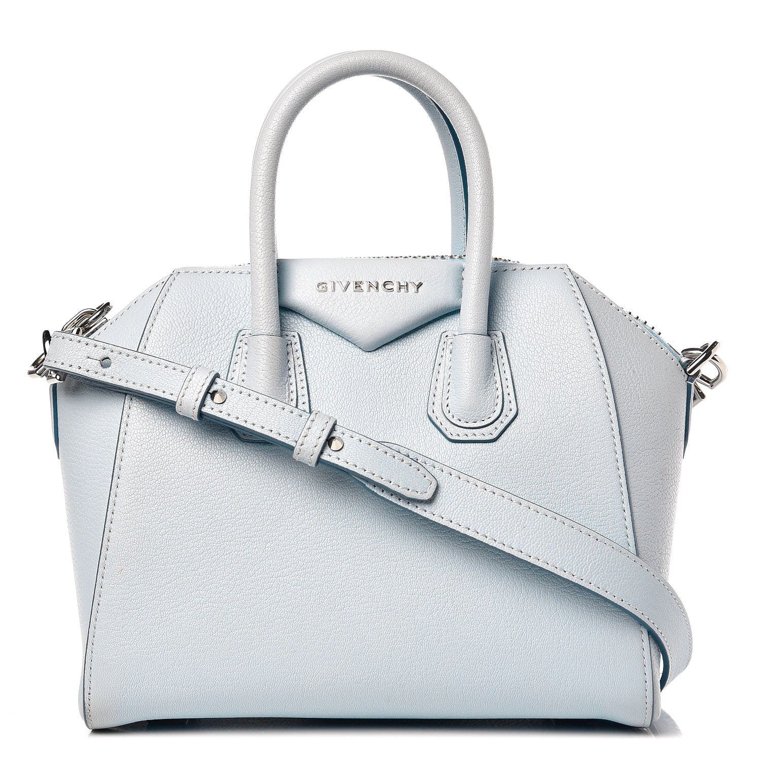 Givenchy Sugar Goatskin Mini Antigona Baby Blue 1 of 8