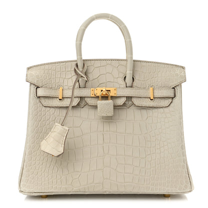 Hermes Matte Alligator Birkin 25 Beton 1 of 10
