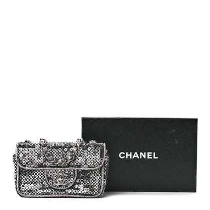 Chanel Sequin Micro Flap Dark Silver 13 of 13