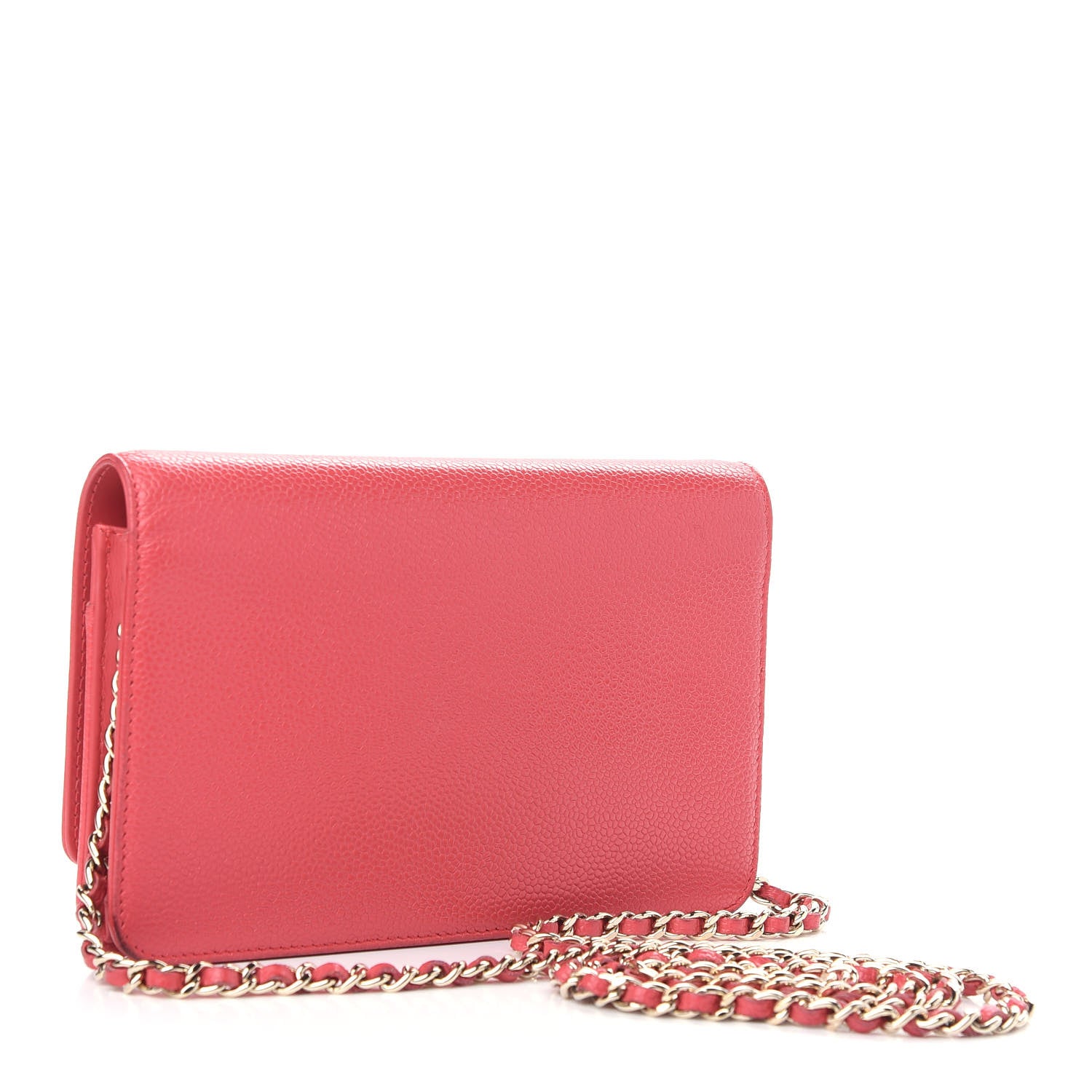Chanel Caviar Timeless CC Wallet On Chain WOC Coral 3 of 9