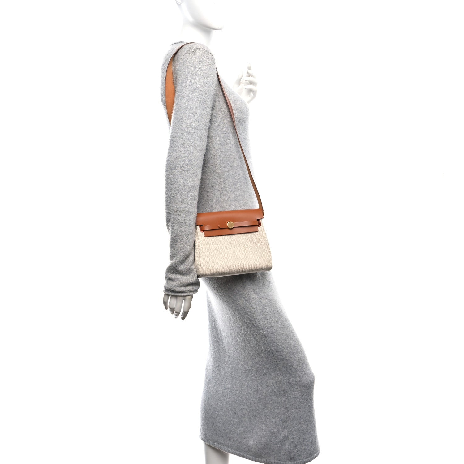 Hermes Military Toile Vache Hunter Herbag Zip Retourne 20 Ecru Beige Fauve 2 of 11