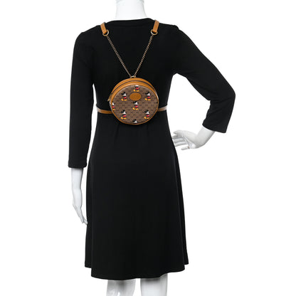 Gucci X DISNEY Mini Vintage GG Supreme Monogram Mickey Mouse Round Backpack Beige Vintage Sun Oil 2 of 10