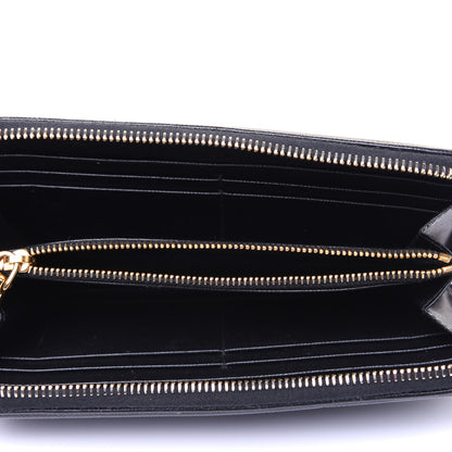 Prada Saffiano Metal Zip Around Wallet Black 5 of 9