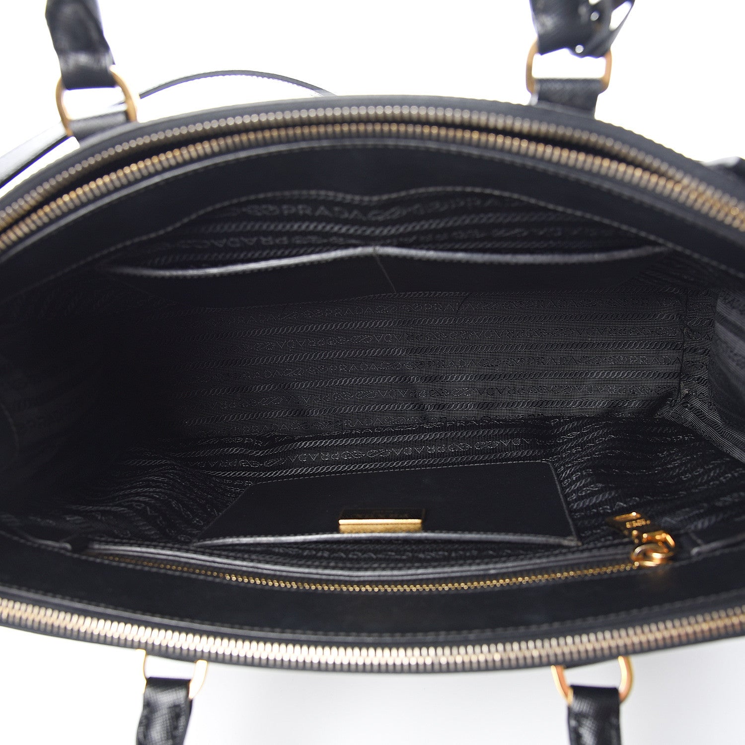 Prada Saffiano Medium Galleria Double Zip Tote Black 4 of 9