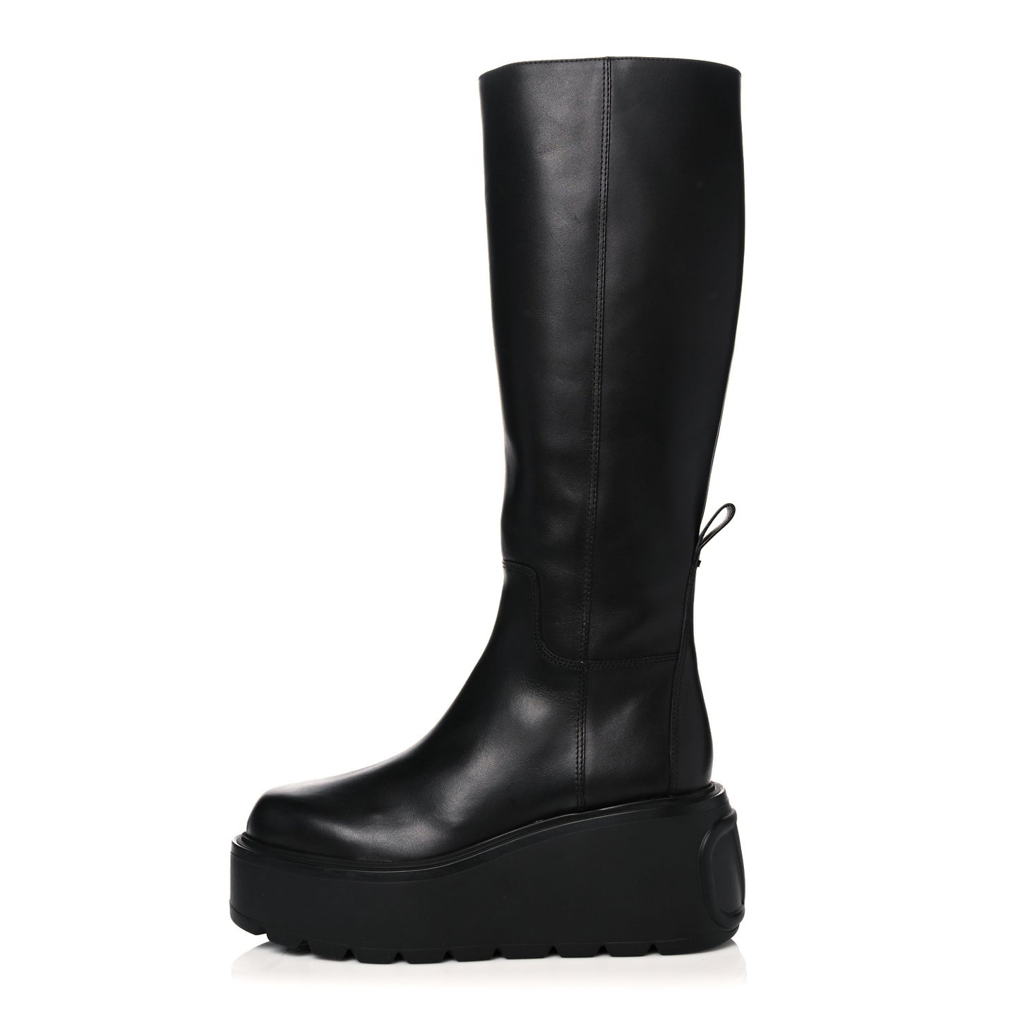 Calfskin VLOGO Uniqueform 55/85mm Flatform Knee High Boots 41 Black