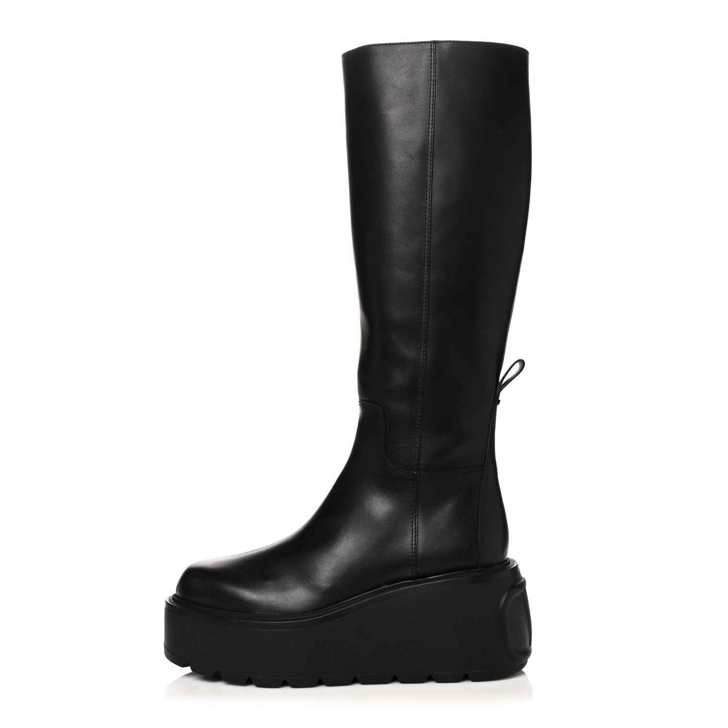 Valentino Garavani Calfskin VLOGO Uniqueform 55/85mm Flatform Knee High Boots 41 Black 1 of 10