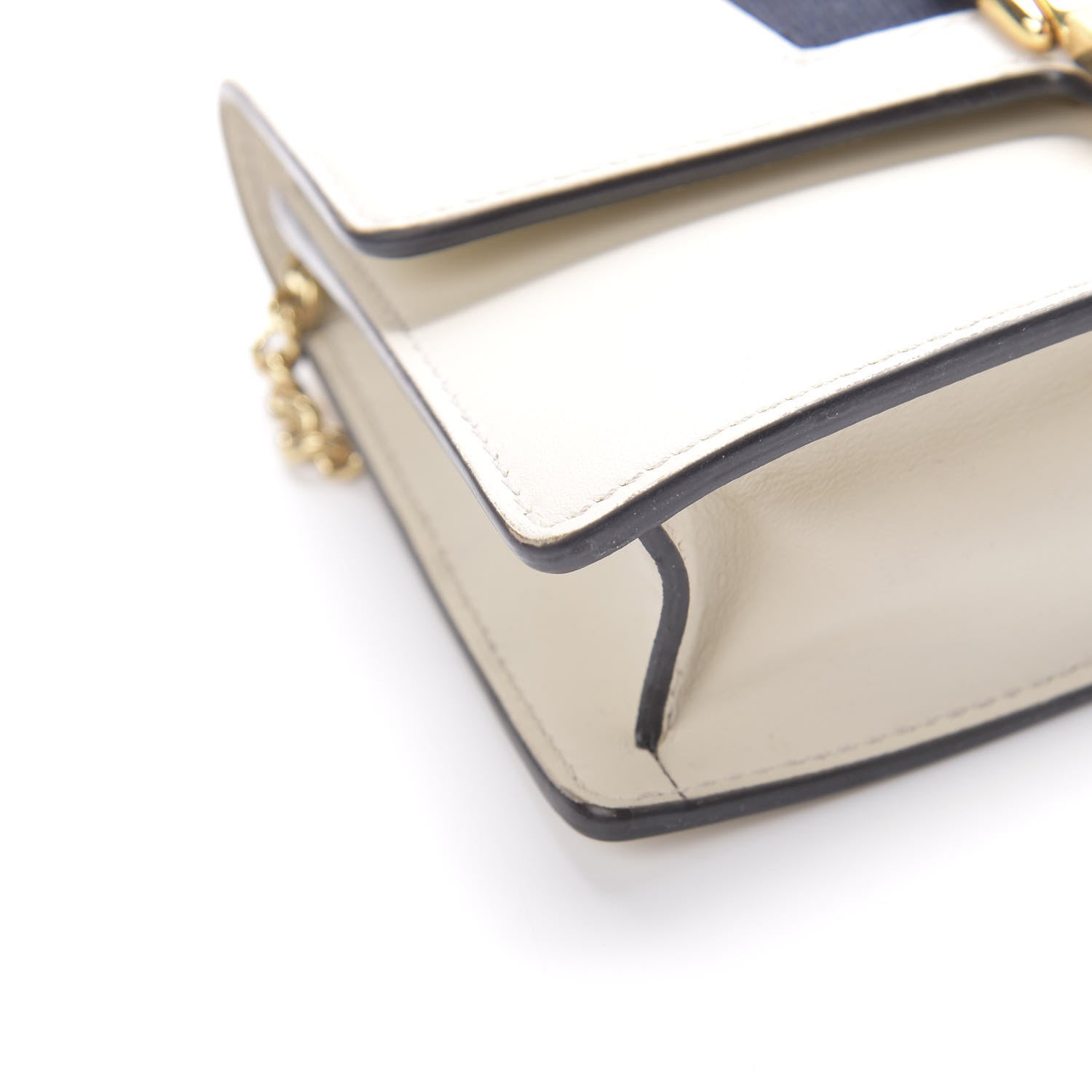 Gucci Calfskin Super Mini Sylvie Chain Shoulder Bag White 9 of 11