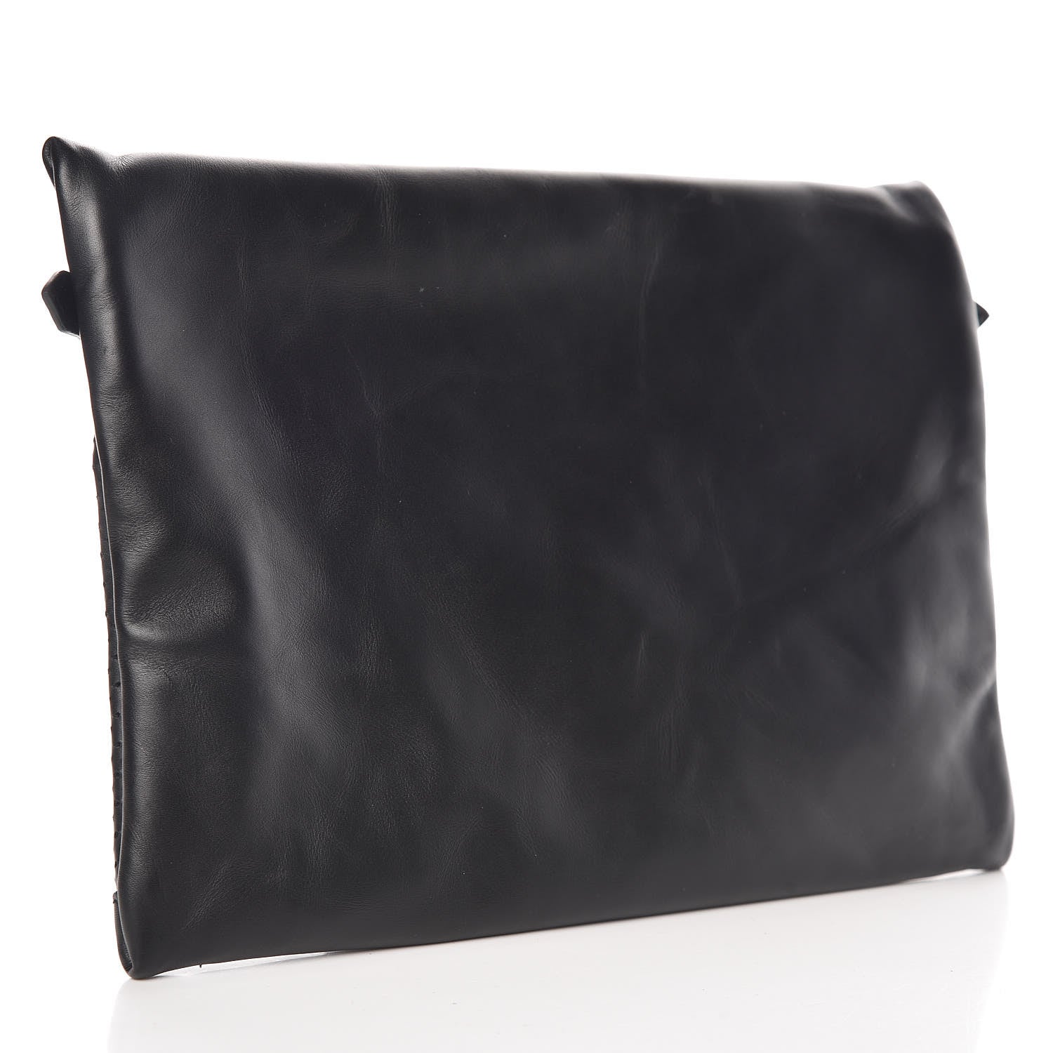 Bottega Veneta Perforated Leggero Calfskin Pouch Black 3 of 9