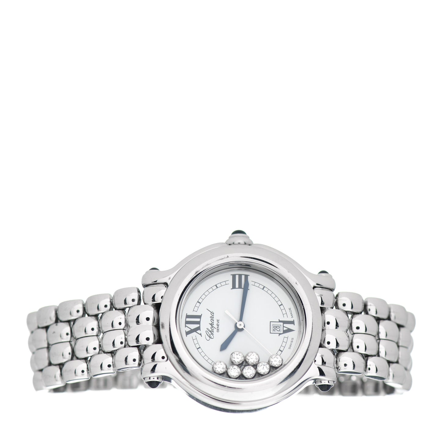 Stainless Steel 7 Diamond 32mm Happy Sport Quartz Watch