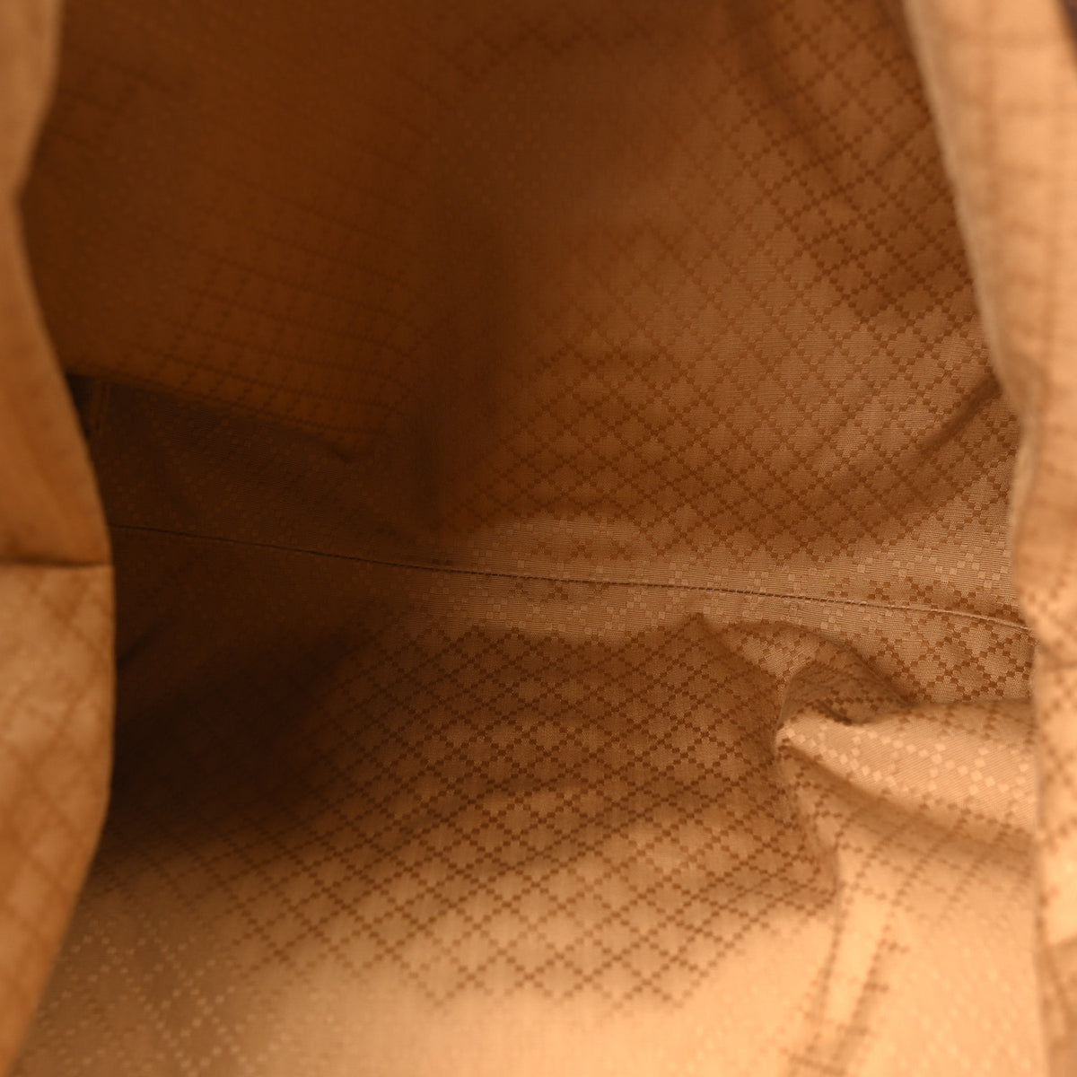 Varnished GG Monogram Web Large Giglio Tote Sand Dark Brown
