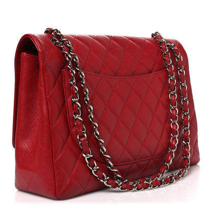 Chanel Caviar Quilted Maxi Single Flap Red 2 of 9