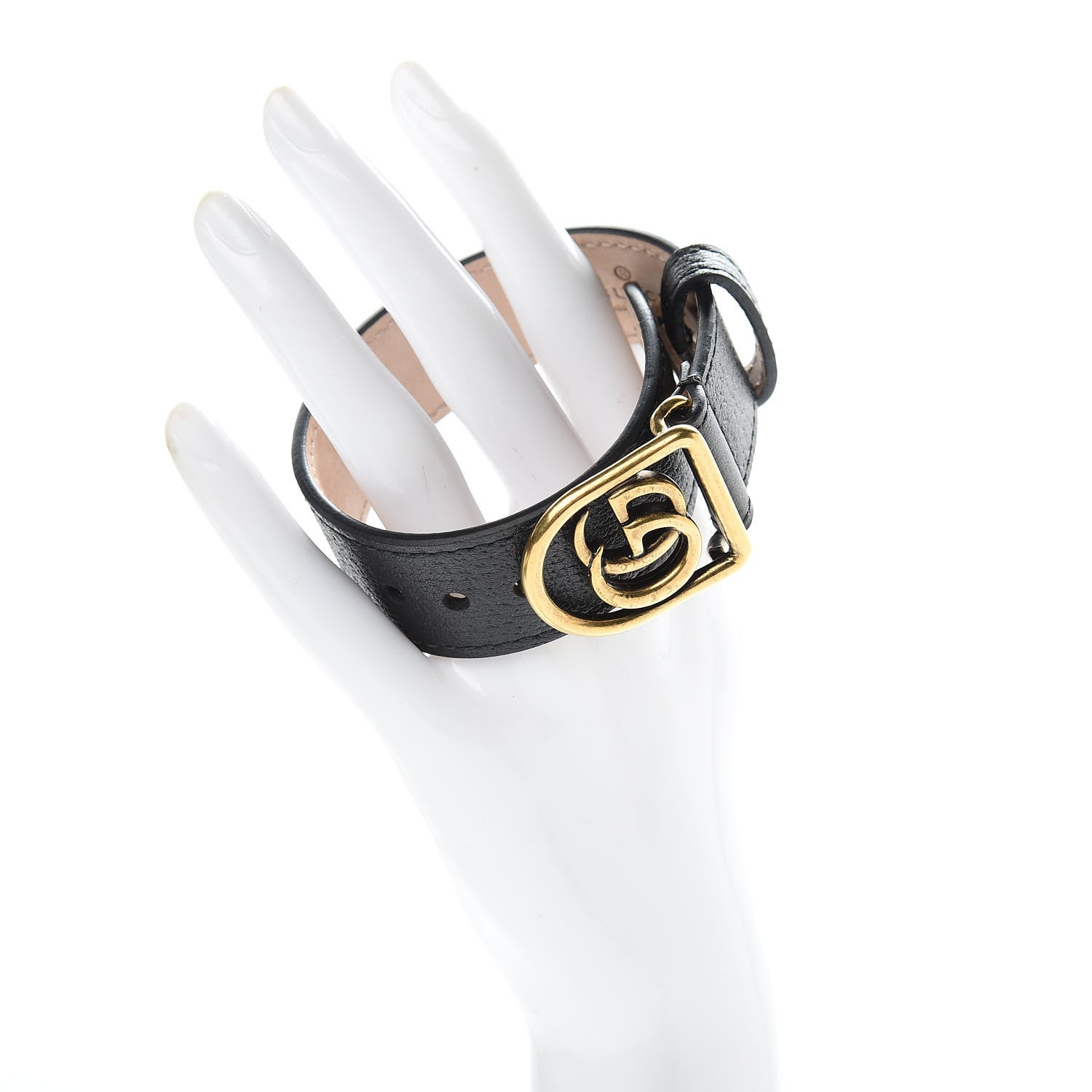 Gucci Calfskin Marmont Double G Bracelet Black 2 of 7