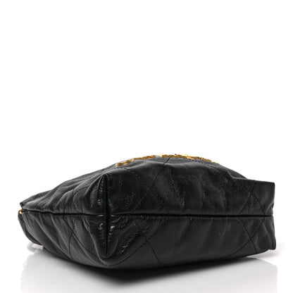 Chanel Shiny Crumpled Calfskin Quilted Pearl Mini Chanel 22 Black 4 of 9